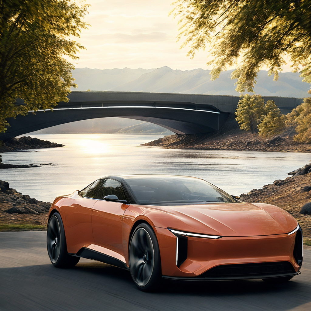 12027-3264794183-1 car,(RAW photo, best quality),(realistic, photo-realistic_1.3),masterpiece,The image features a sports car driving down a road.png